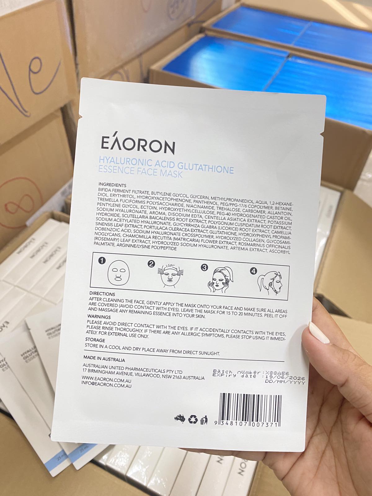 Eaoron hyalurion glutathione essence mask - Lemonbaby