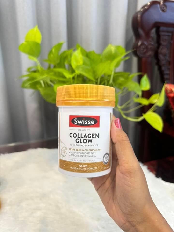 Swisse Collagen Glow with collagen peptides - 120 Tablets - Lemonbaby