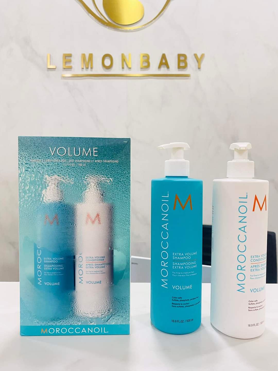 
                  
                    Moroccanoil Volume shampoo+ conditioner (500ml+500ml) - Lemonbaby
                  
                